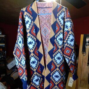 New in pkg Aztec print cardigan sweater sixe XXL